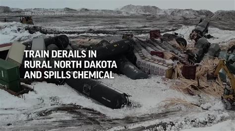 Train derails in rural North Dakota and spills chemicals